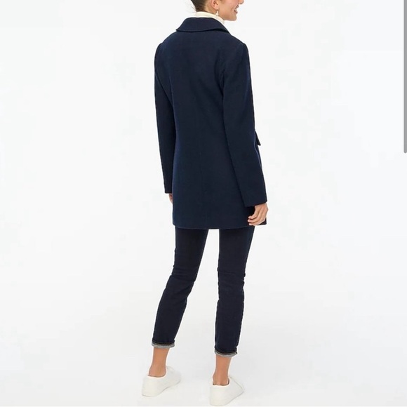 J. Crew Wool-blend Navy Blue topcoat peacoat - Picture 2 of 6
